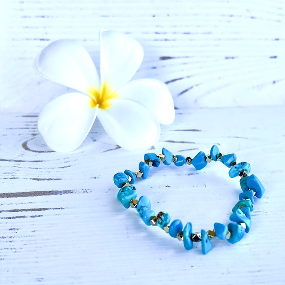 Gemstone Stretch Bracelet - Turquoise - Picture 3 of 3